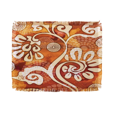 Gina Rivas Design Warm Exotic Vines Throw Blanket