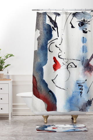 Ginette Fine Art A Kiss Is Still A Kiss Shower Curtain And Mat