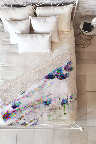 Ginette Fine Art Abstract Allium Magic Fleece Throw Blanket
