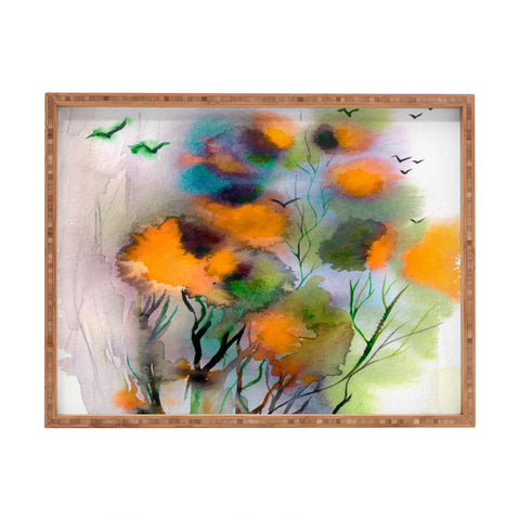 Ginette Fine Art Abstract Autumn Impression Rectangular Tray