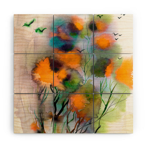 Ginette Fine Art Abstract Autumn Impression Wood Wall Mural