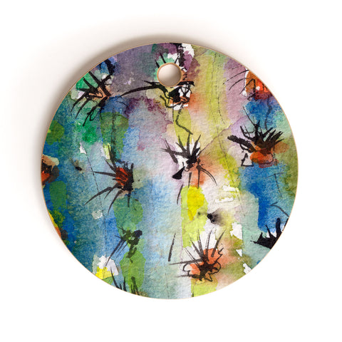 Ginette Fine Art Abstract Cactus Cutting Board Round