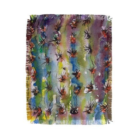 Ginette Fine Art Abstract Cactus Throw Blanket
