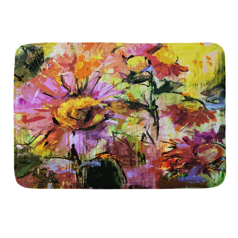 Ginette Fine Art Abstract Echinacea Flowers Memory Foam Bath Mat