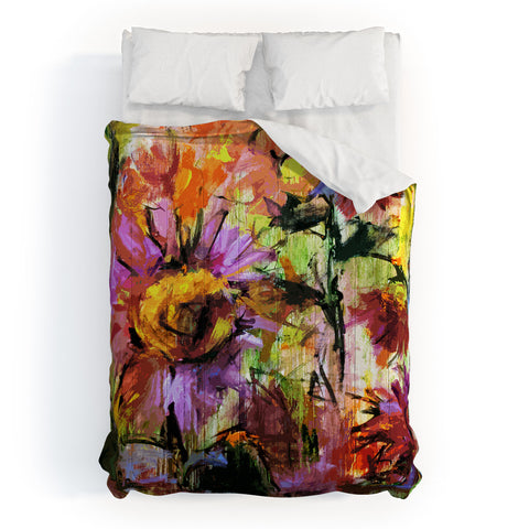 Ginette Fine Art Abstract Echinacea Flowers Comforter