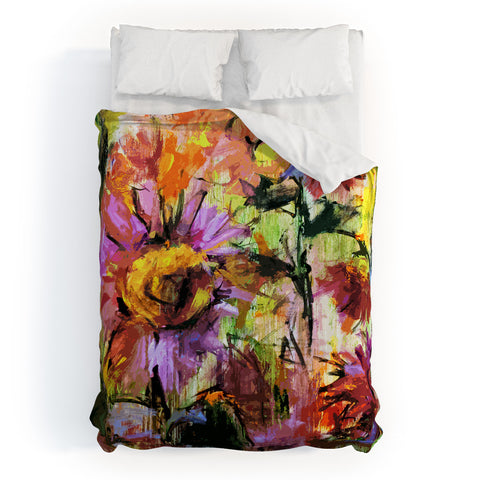 Ginette Fine Art Abstract Echinacea Flowers Duvet Cover