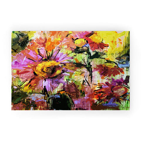 Ginette Fine Art Abstract Echinacea Flowers Welcome Mat