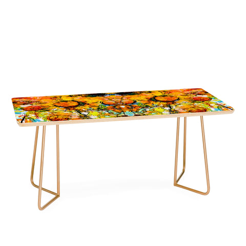 Ginette Fine Art Abstract Sunflowers Coffee Table