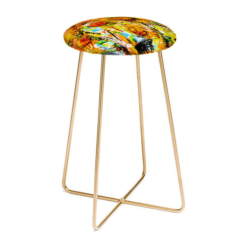 Ginette Fine Art Abstract Sunflowers Counter Stool