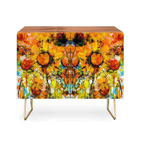 Ginette Fine Art Abstract Sunflowers Credenza