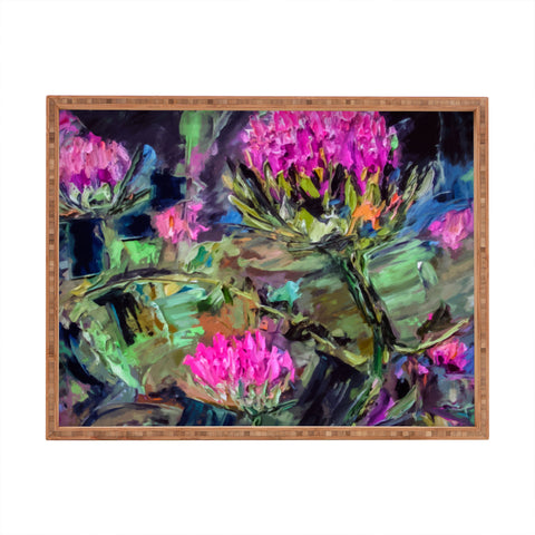 Ginette Fine Art Abstract Thistles Rectangular Tray