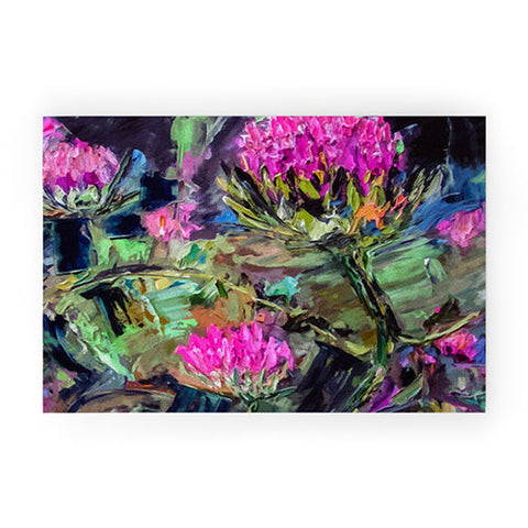 Ginette Fine Art Abstract Thistles Welcome Mat