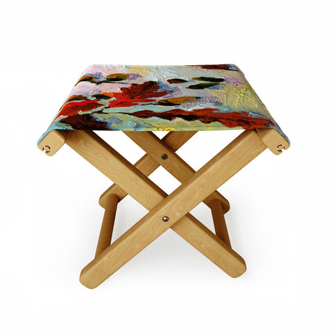 Ginette Fine Art Acorns In The Snow Folding Stool