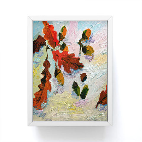 Ginette Fine Art Acorns In The Snow Framed Mini Art Print