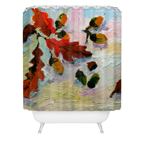 Ginette Fine Art Acorns In The Snow Shower Curtain