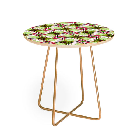 Ginette Fine Art Angelica A Modern Herbal Pattern Round Side Table