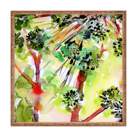 Ginette Fine Art Angelica A Modern Herbal Square Tray