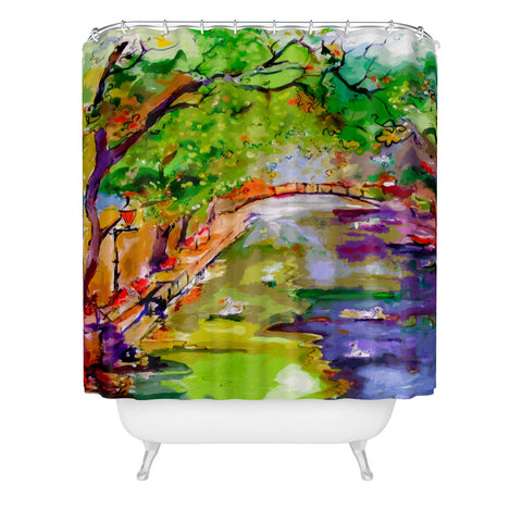 Ginette Fine Art Annecy Canal France Shower Curtain