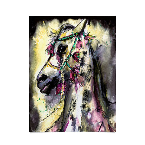Ginette Fine Art Arabian Stallion With Headdress Poster