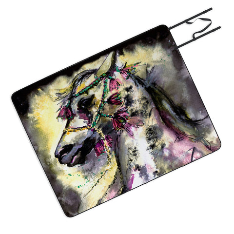 Ginette Fine Art Arabian Stallion With Headdress Picnic Blanket
