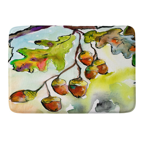 Ginette Fine Art Autumn Impressions Acorns and Oak Leaves Memory Foam Bath Mat