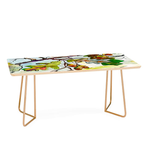 Ginette Fine Art Autumn Impressions Acorns and Oak Leaves Coffee Table