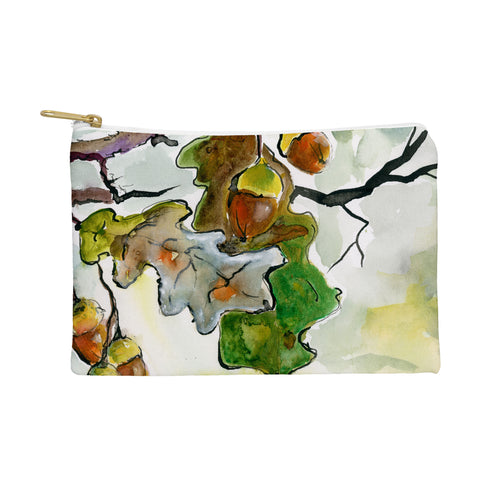 Ginette Fine Art Autumn Impressions Acorns and Oak Leaves Pouch