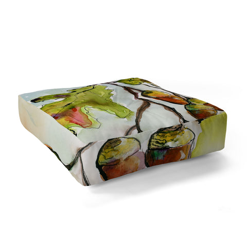 Ginette Fine Art Autumn Impressions Acorns and Oak Leaves Floor Pillow Square