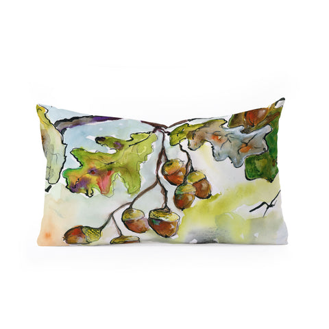 Ginette Fine Art Autumn Impressions Acorns and Oak Leaves Oblong Throw Pillow