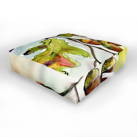 Ginette Fine Art Autumn Impressions Acorns and Oak Leaves Outdoor Floor Cushion