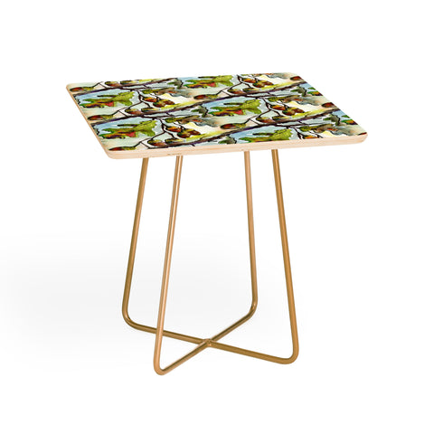 Ginette Fine Art Autumn Impressions Acorns and Oak Leaves Pattern Side Table