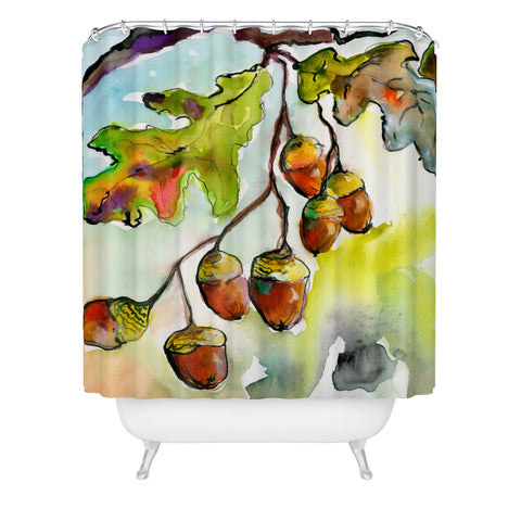 Ginette Fine Art Autumn Impressions Acorns and Oak Leaves Shower Curtain