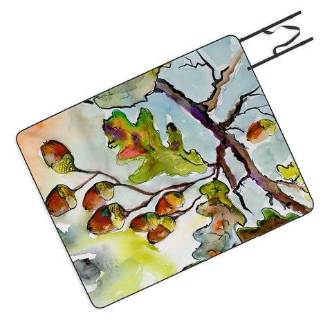 Ginette Fine Art Autumn Impressions Acorns and Oak Leaves Picnic Blanket
