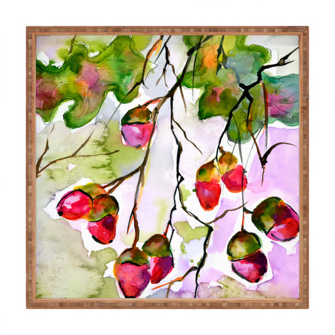 Ginette Fine Art Autumn Impressions Acorns In The Sun Square Tray