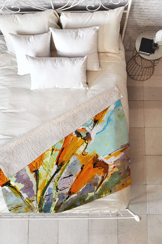 Ginette Fine Art Autumn Lilies Fleece Throw Blanket