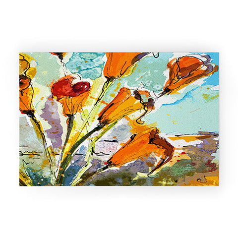Ginette Fine Art Autumn Lilies Welcome Mat