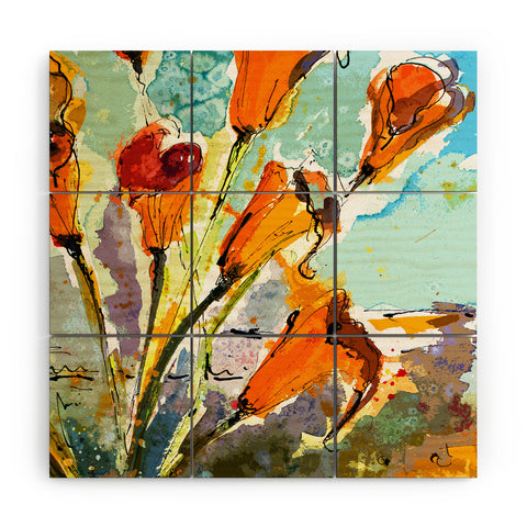 Ginette Fine Art Autumn Lilies Wood Wall Mural