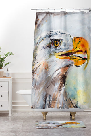 Ginette Fine Art Bald Eagle Shower Curtain And Mat