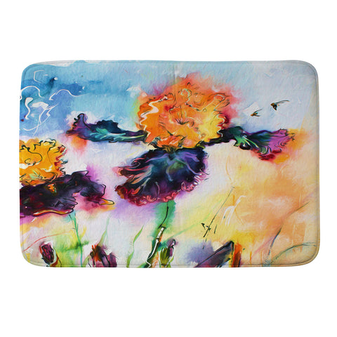Ginette Fine Art Bearded Iris Vigilante Memory Foam Bath Mat