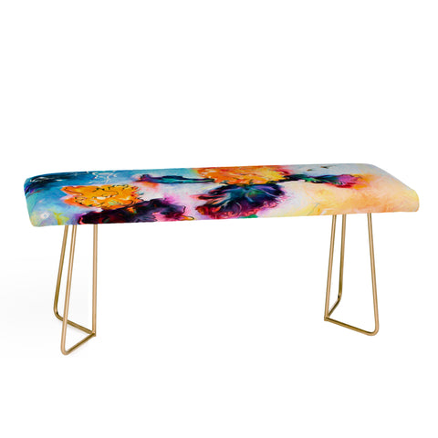 Ginette Fine Art Bearded Iris Vigilante Bench