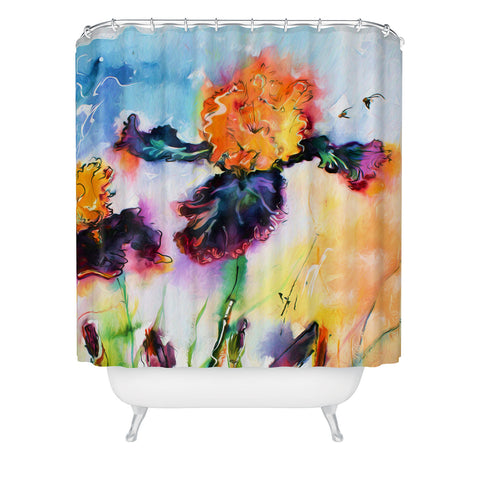 Ginette Fine Art Bearded Iris Vigilante Shower Curtain