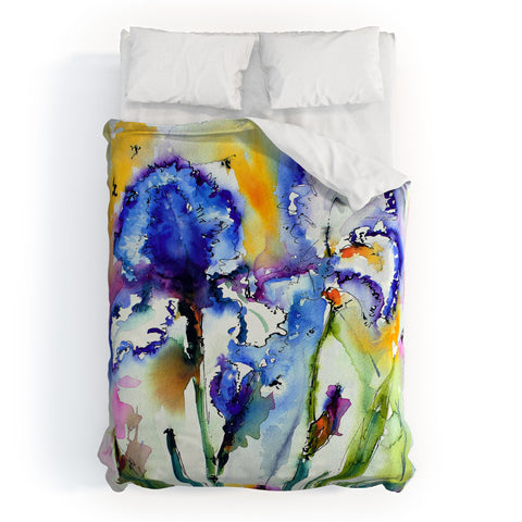 Ginette Fine Art Bearded Irises Duvet Cover