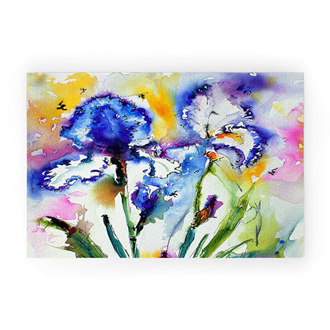Ginette Fine Art Bearded Irises Welcome Mat