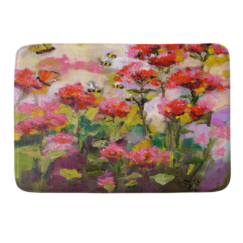 Ginette Fine Art Bee Balm And Bees Memory Foam Bath Mat