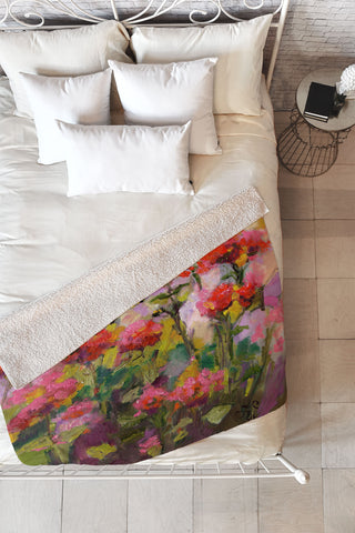 Ginette Fine Art Bee Balm And Bees Fleece Throw Blanket