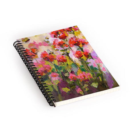 Ginette Fine Art Bee Balm And Bees Spiral Notebook