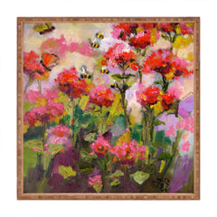 Ginette Fine Art Bee Balm And Bees Square Tray