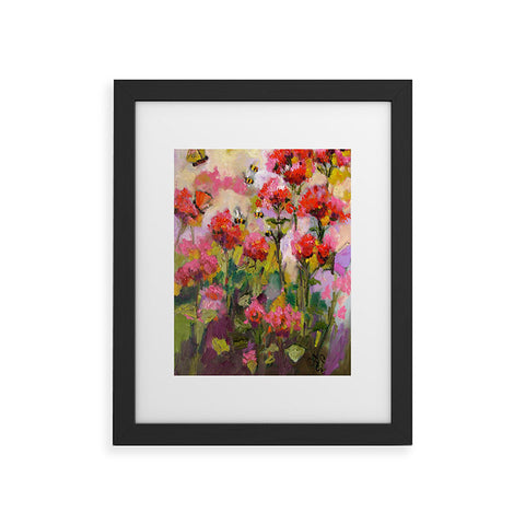 Ginette Fine Art Bee Balm And Bees Framed Art Print