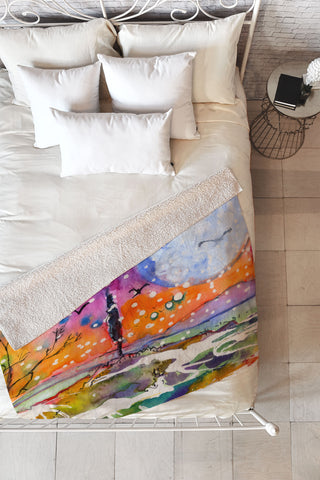 Ginette Fine Art Big Moon Fleece Throw Blanket