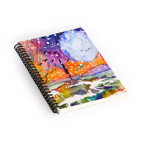 Ginette Fine Art Big Moon Spiral Notebook
